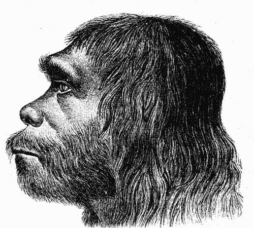Старомодное изображение неандертальца